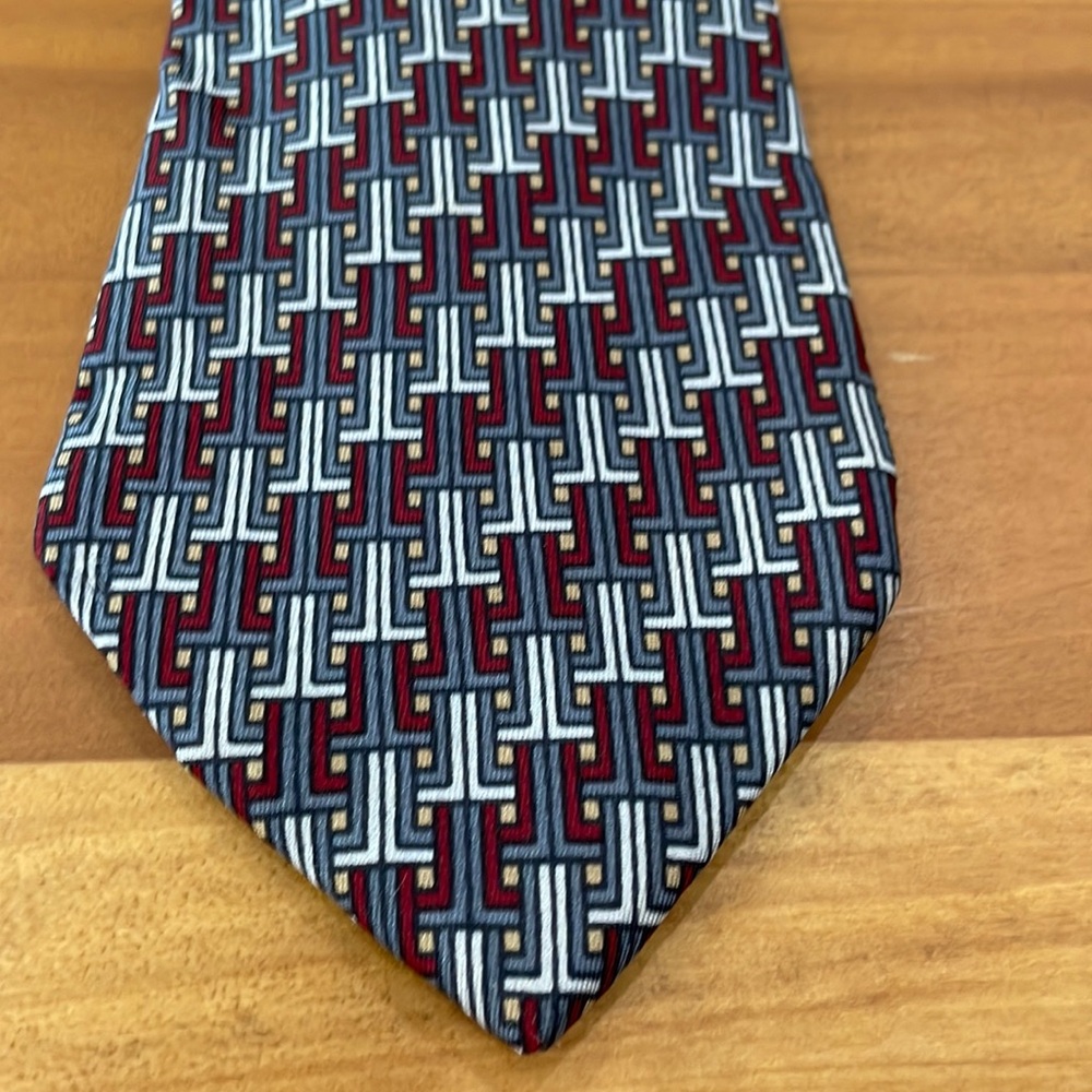 Lanvin tie geometric pattern pure silk